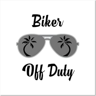 Off Duty Biker Funny Summer Vacation Posters and Art